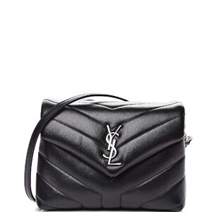 Yves Saint Laurent Black Chevron Crossbody Bag